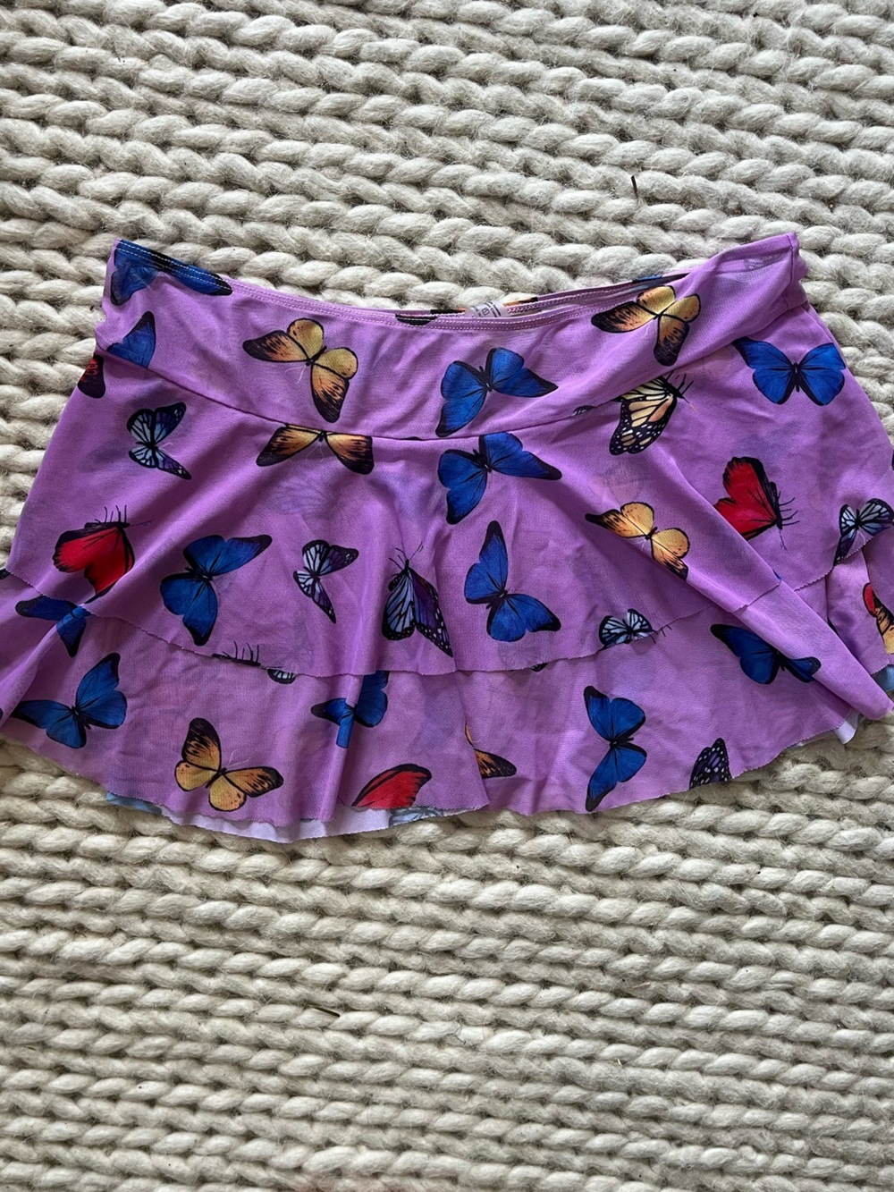 Purple Butterfly Mesh Mini Skirt